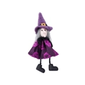 Simpatica bambola di strega di Halloween in peluche viola con cappello e mantello - Nuovo Ciondolo Strega