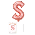 16 Zoll Buchstabe S Folienballon in Roségold für Geburtstagsdeko mit Papierverpackung - Buchstabe S / Roségold