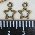 Set of 1.3cm vintage bronze star-shaped metal pendants for DIY jewelry making - Antique Bronze Hollow Star (10x13mm)