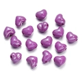Close-up of purple heart-shaped beads with a glossy finish for DIY jewelry making - 13X15mm / Purple