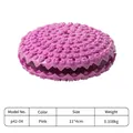 Pink round dog puzzle toy with textured surface for small pets, size 11x4cm - Frisbee Style / Pink