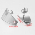 Silver stainless steel stud earring finding with ball and loop 16x11mm DIY base - Style 9 / Steel