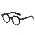 Retro polygon sunglasses with black frames and clear lenses in a stylish geometric design - Black Frame