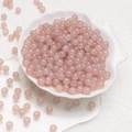 Translucent 6mm soft pink round glass beads for DIY jewelry making on shell tray - Fruit Pink Chalcedony Beads (6mm)