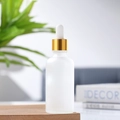 10ml; Gold Ring + White Rubber Dropper + Frosted Bottle; Glass