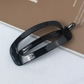 Minimalist square hollow hair claw clip in sleek black finish for half-up hairstyles - Black