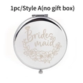 Specchio da borsa pieghevole argento Style A con stampa floreale Bridesmaid e anello - Damigella d'onore (Style A) / Articolo singolo (senza confezione regalo)