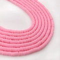 Pink polymer clay disc beads for DIY handmade bracelets and jewelry making - Pink