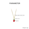 Paramètres de taille détaillés pour collier pendentif fraise avec chaîne dorée et émail - Fraise Rouge (KN292090-Z)
