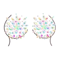 Iridescent rhinestone chest stickers for EDM festivals with stars and teardrop shapes - Pattern 112-1