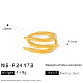 Especificaciones de tamaño y dimensiones del anillo de acero inoxidable dorado multicapa - Anillo de Acero Inoxidable Geométrico de Varios Bucles (NB-R24473)