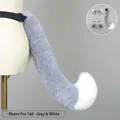 Cosplay set featuring plush cat ears and tail in grey and white faux fur style - One Size / Meow Fox Tail-Grey White