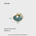 Blue enamel shell pendant with gold plating and white pearl inlay, 13x16mm size - Gold Blue Shell With Pearl DFC144B