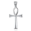Gepolijste zilveren Ankh-kruishanger van roestvrij staal met minimalistisch design - Zonder Ketting / Staalkleur