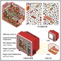 2.5D retro Supply and Marketing Coop PET stickers set with detailed paper craft dimensions - Retro Store