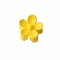 Bright yellow petal-shaped flower hair claw clip with glossy finish on white background - 3.5cm / Glossy Bright Yellow