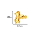 Golden monkey stud earring in titanium with precise 0.92cm height measurement - Little Monkey Style (T2559-7) / Gold