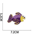 Detailoverzicht van geborduurde vispatch van 5,2 cm bij 7,2 cm met een gewicht van slechts 1,7 g - 11# Paars Gele Vis