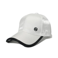 Glossy white baseball cap with black M logo badge and contrast brim trim details - 56cm-60cm / White