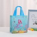 Blue mermaid-themed non-woven gift bag with Splash Party print for birthday celebrations - 2005-2 Blue / Small 23*22*11cm