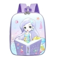 Waterproof purple and pink gradient mermaid backpack for nursery kids with soft shell - Mermaid-Purple