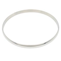 Polished silver titanium steel minimalist round bangle in a slim flat design - Inner Diameter 60mm / Steel Color (Single)