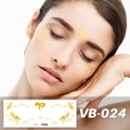Golden metallic freckle facial tattoos with traditional crane and cloud patterns for parties - Crane and Auspicious Clouds (VB-024)