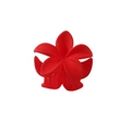 Matte red flower hair claw clip in plumeria shape for minimalist summer styling - Matte Red