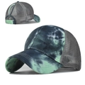 Gorra de malla tie-dye para cola de caballo en verde azulado y negro ajustable - Tie-Dye Negro Verde