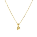 Polished 18k gold plated bubble letter P pendant with a delicate link chain necklace - Letter P