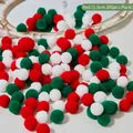 DIY Christmas pom-poms set including 200 red 1.5cm soft plush balls for holiday crafts - Red Mix (1.5cm, 200pcs/pack)