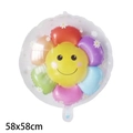 58x58cm colorful daisy flower foil balloon with smiley face for party decorations - Bubble Smile Daisy Colorful
