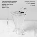 Nordic silver iron and crystal glass diamond pattern aromatherapy burner holder - Argyle Grid / Silver