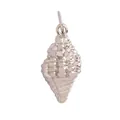 Pendentif coquillage en argent poli avec texture en spirale et anneau de suspension - K582167-White Gold Shell