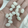 Mini cream white resin grape pendants for DIY jewelry making with gold metal loops - Small Milk White Grape