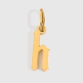 Gothic style small letter h pendant in polished gold finish for DIY jewelry making - Letter H / Gold