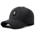 Dunkelgraue Herren Winter-Basecap mit Fleecefutter und Golf-Themen-Sportstickerei - Verstellbar / Grau