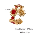 Detail showing 18K gold sun ring dimensions with 17.4mm inner diameter and 10mm red motif - Red