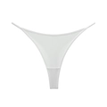 Minimalist white cotton thong with thin straps for athletic and casual comfort - S / White
