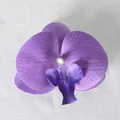 Testa di orchidea artificiale viola con venature realistiche per fermagli fai-da-te - Pellicola 3D Viola N. 1 (Piccolo)