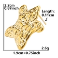 Detailed dimensions of 304 stainless steel hammered earring with measurement marks - Hammered Star-Gold