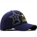 Casquette tactique US Army bleu marine avec broderie étoile et texture en coton sergé - Réglable / Bleu Marine