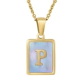 Blue Shell Letter P Style (With Chain)