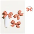 3D Mattrosa Schleifen Nailart Charm mit Kunstleder Textur Größe 17,1x11mm - Rosa (Modell 1802)