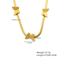 Dimensioni dettagliate della collana a farfalla dorata con catena da 0,3 cm e pendente - Oro