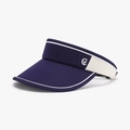 UPF50+ running visor in navy and beige with adjustable strap and Gr embroidery - Navy Blue