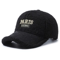 Berretto da baseball in lana nera con ricamo Paris dorato e visiera glitterata - Regolabile / Nero