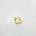 18K gold plated heart charm with white mother of pearl inlay for DIY jewelry - Heart-Gold (White Shell)