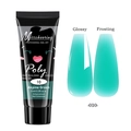 Nail extension gel in Alpine Green shade number 10 showing glossy and matte finishes - Alpine Green (10)