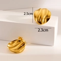 Chic 18K gold plated wavy hoop earrings with high polish finish measuring 2.5cm by 2.3cm - Wrinkled Circle 3 / Gold